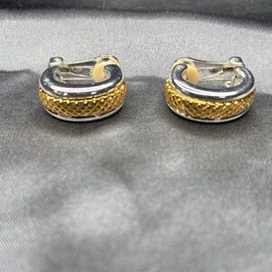 Elegant Two-Tone Hoop Earrings
